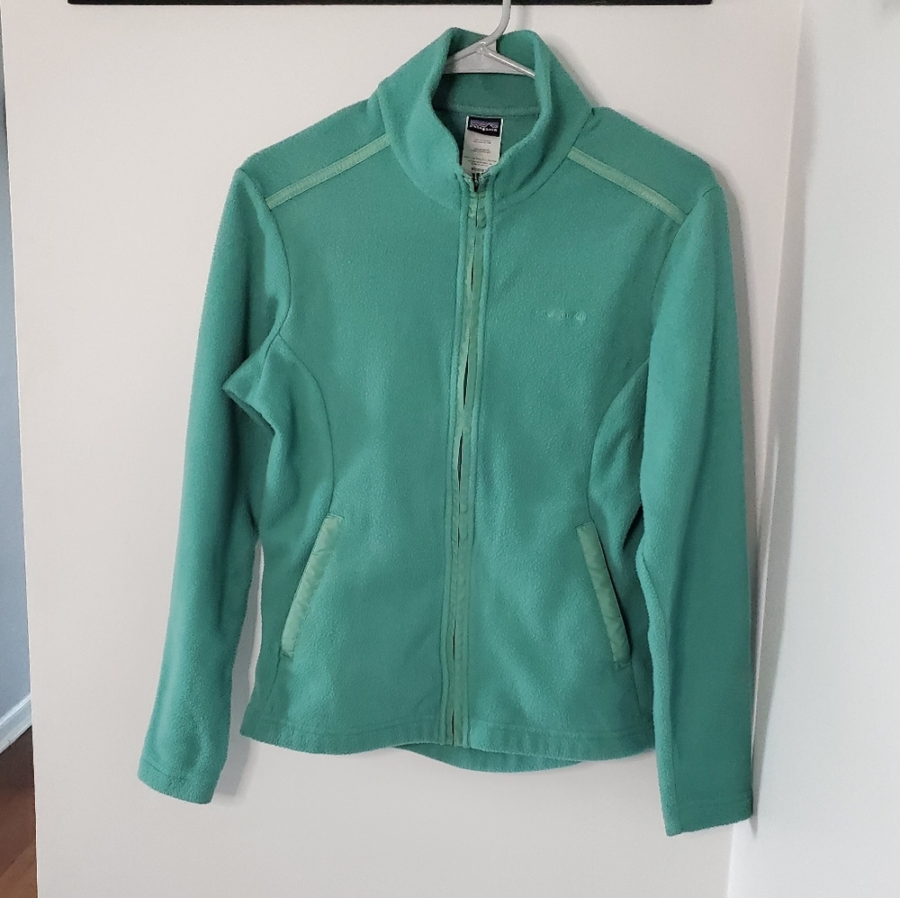 Green Blue Patagonia Zip Up Fleece Jacket